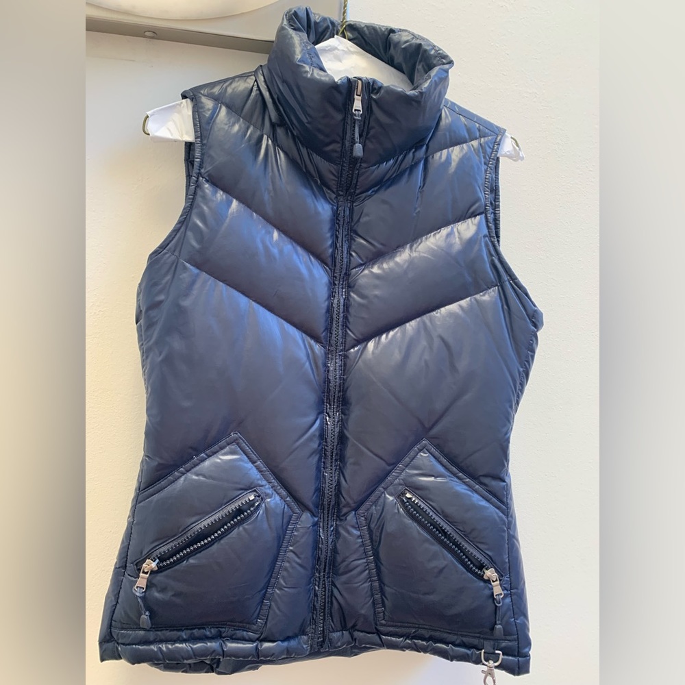 Jcrew blue puffer vest, xs